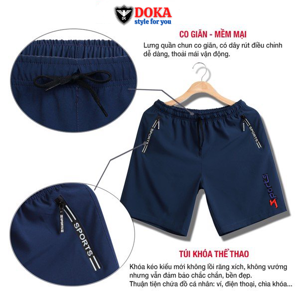 Quần shorts thể thao nam dạng sọt sport đùi chất thun lạnh 4 chiều cao cấp phù hợp tập gym hay mặc nhà có màu trắng và đen DUI-P101