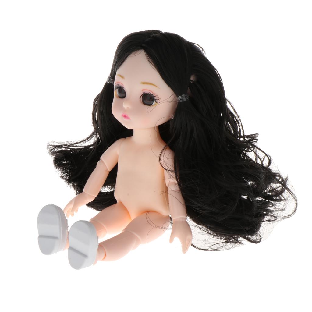 2Pcs 16cm  Doll Body DIY Parts White Skin 13 Joints Flexible Doll Toy