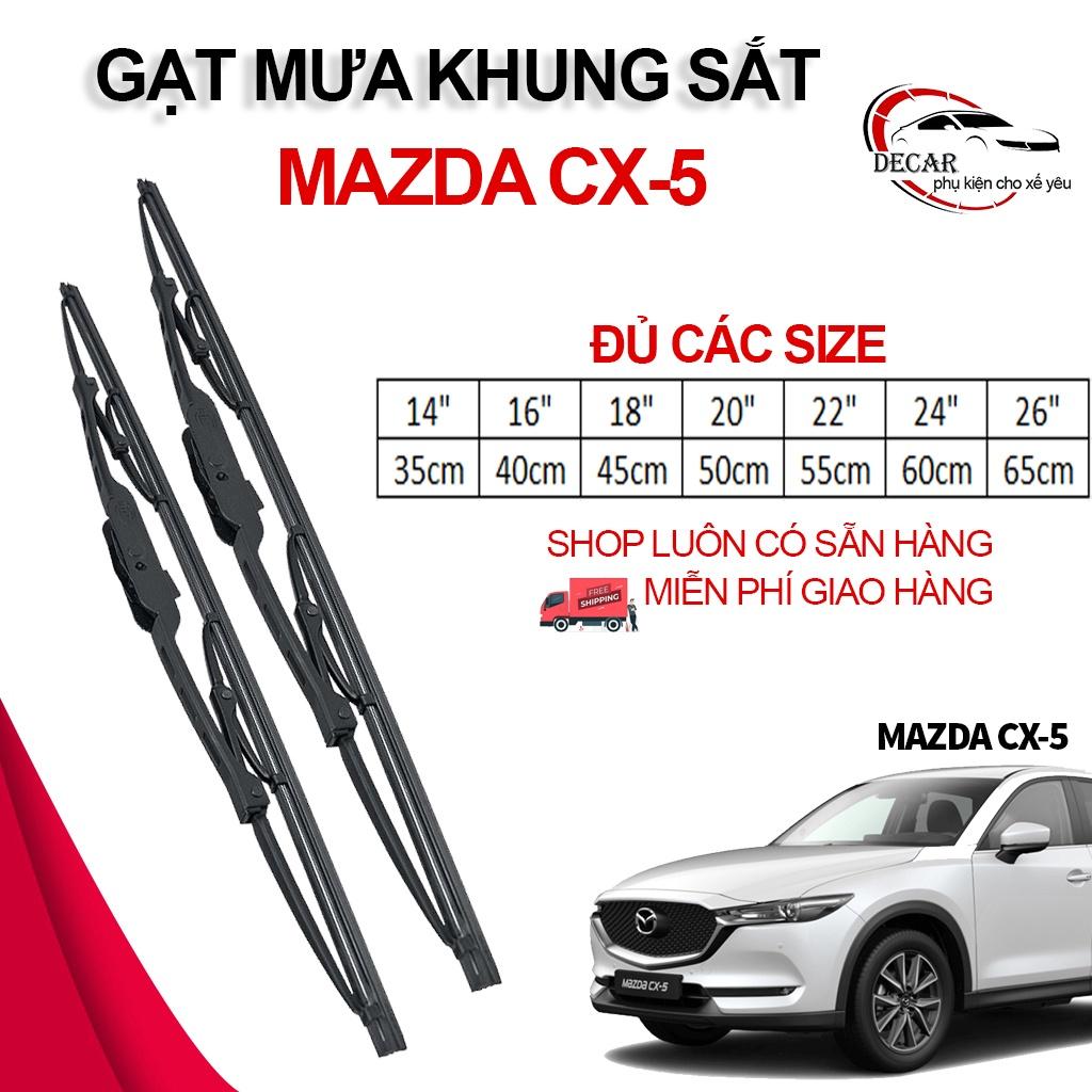 1 Cặp cần gạt mưa khung xương lưỡi silicon, thanh gạt nước kính xe oto Mazda CX5