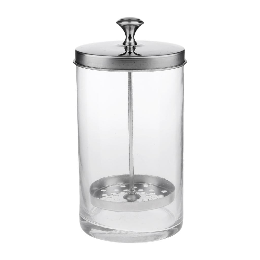 3Pcs Clear Sanitizer Disinfectant Glass Jar for Hair Styling Barber Shop S