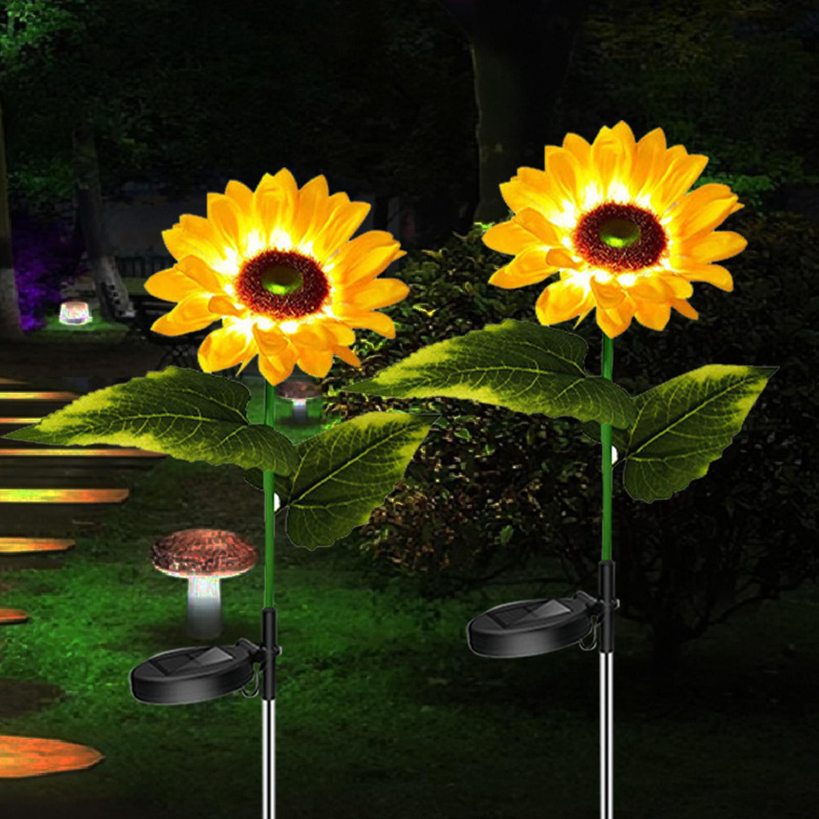 Set 2 Nhánh Đèn Led Năng Lượng Mặt Trời Hình Hoa Hướng Dương