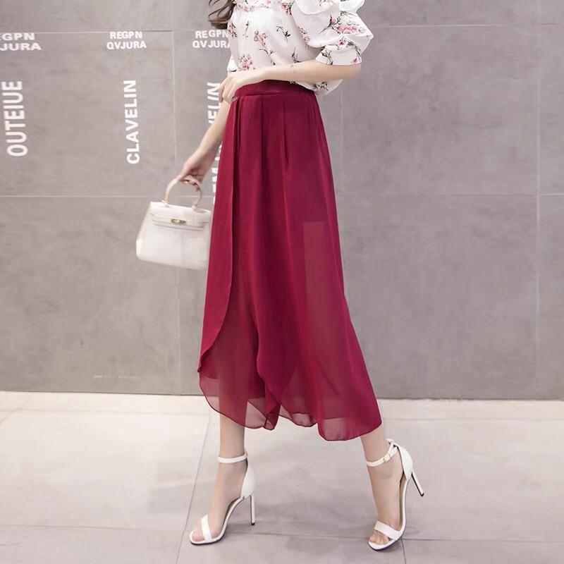 QUẦN ỐNG RỘNG XẺ TÀ , QUẦN GIẢ VÁY NỮ THỜI TRANG