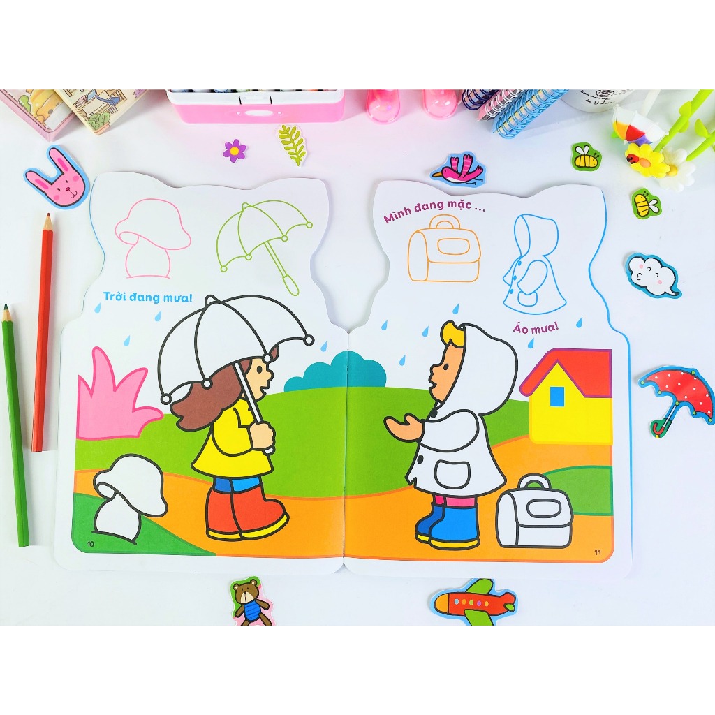 Sách - Bé Dán Hình Và Tô Màu - ndbooks