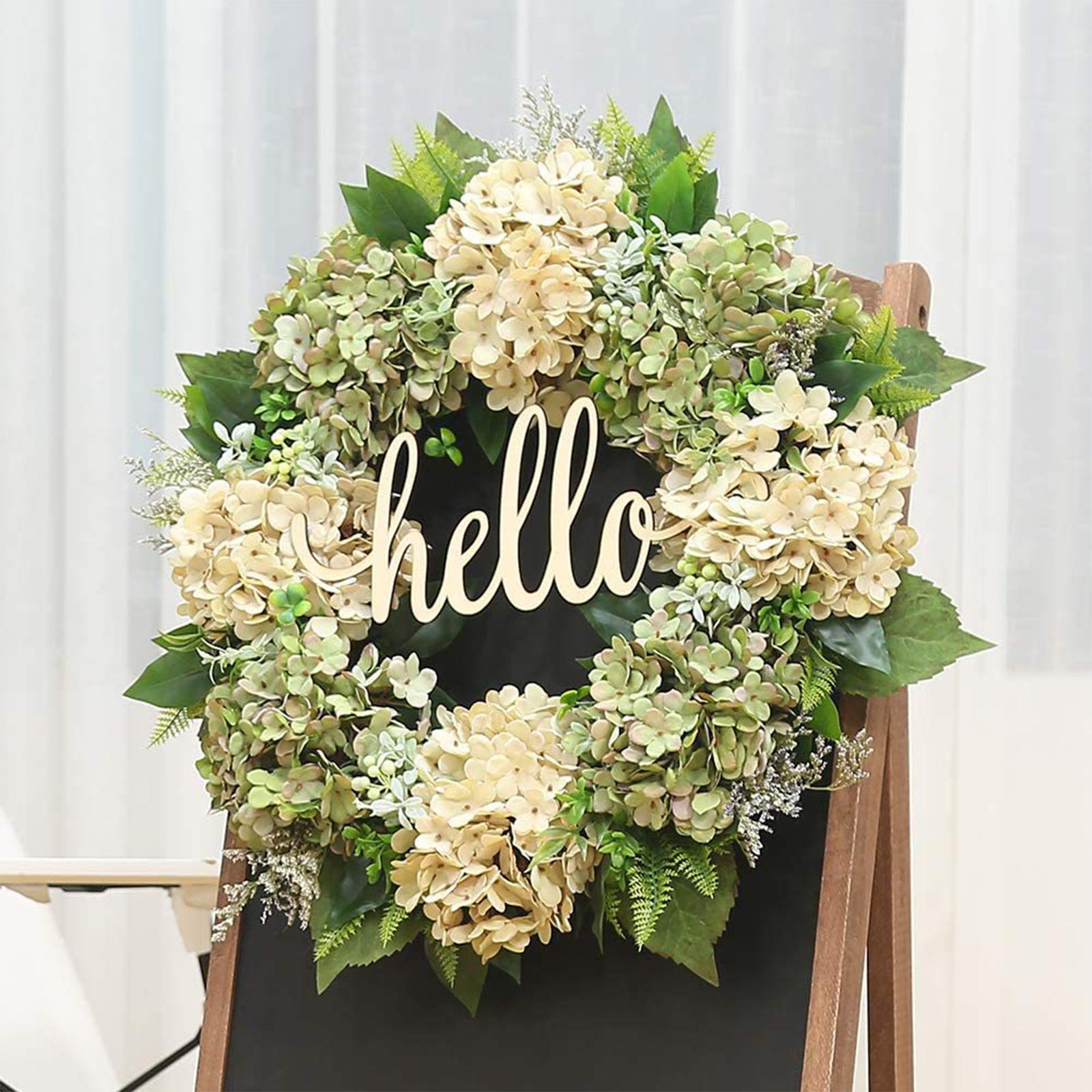 Front Door Wreath Hydrangea Flower Blossom Wreaths for Decor Housewarming