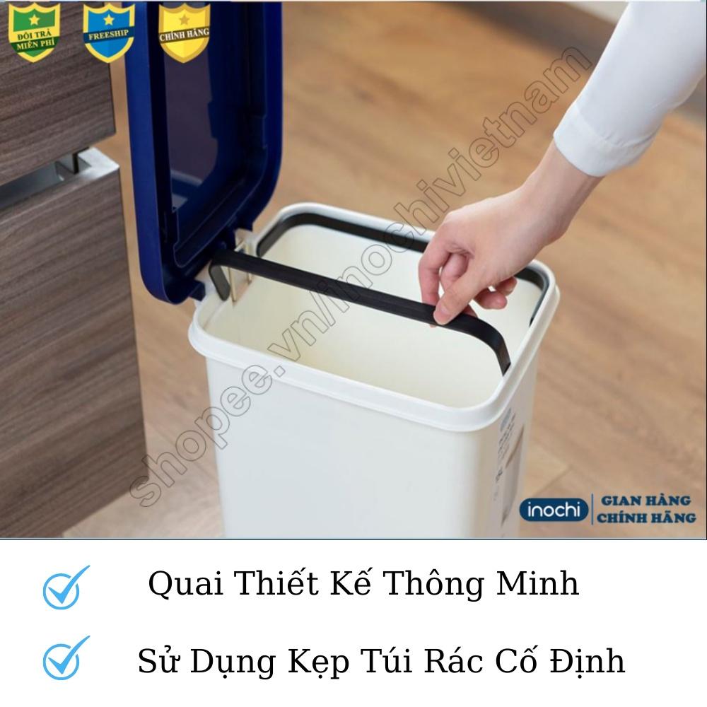 Thùng rác inochi Nhựa Đạp Chân Nắp Đậy Chữ Nhật inochi 10 15 20 30 Lít