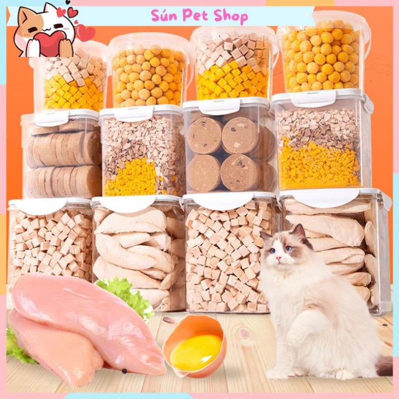 Thức ăn sấy khô cho chó mèo nhiều vị thơm ngon hấp dẫn