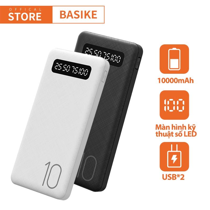 Sạc Dự Phòng 10000mAh BASIKE Đầu ra USB cho iPhone Huawei Samsung-Hàng chính hãng