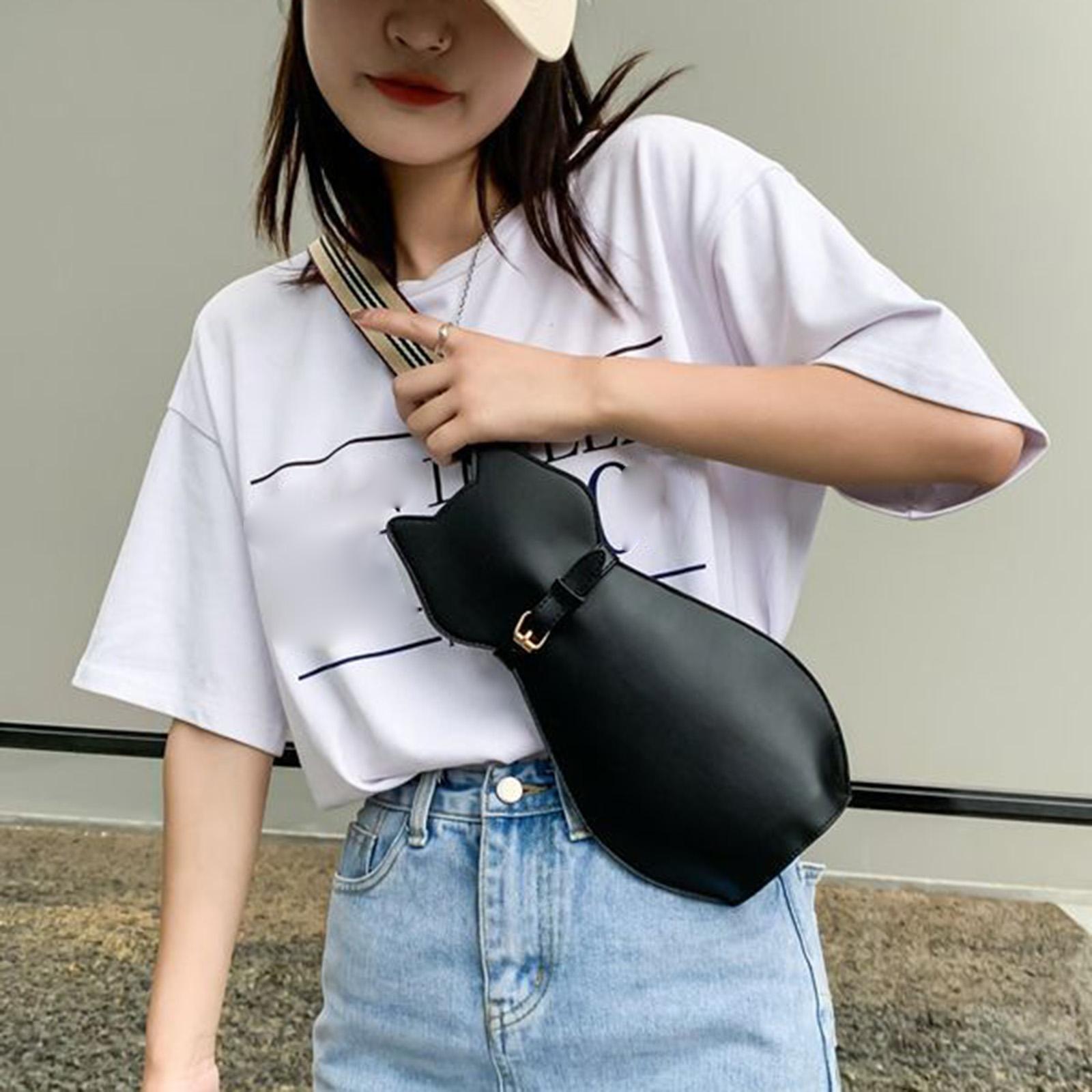 Womens Handbag Travel Purse Lady Wallet Satchel Fashion Pouch Funny PU Cat Shaped Bags Shoulder Bag for Hiking Vacation Work Outdoor Traveling