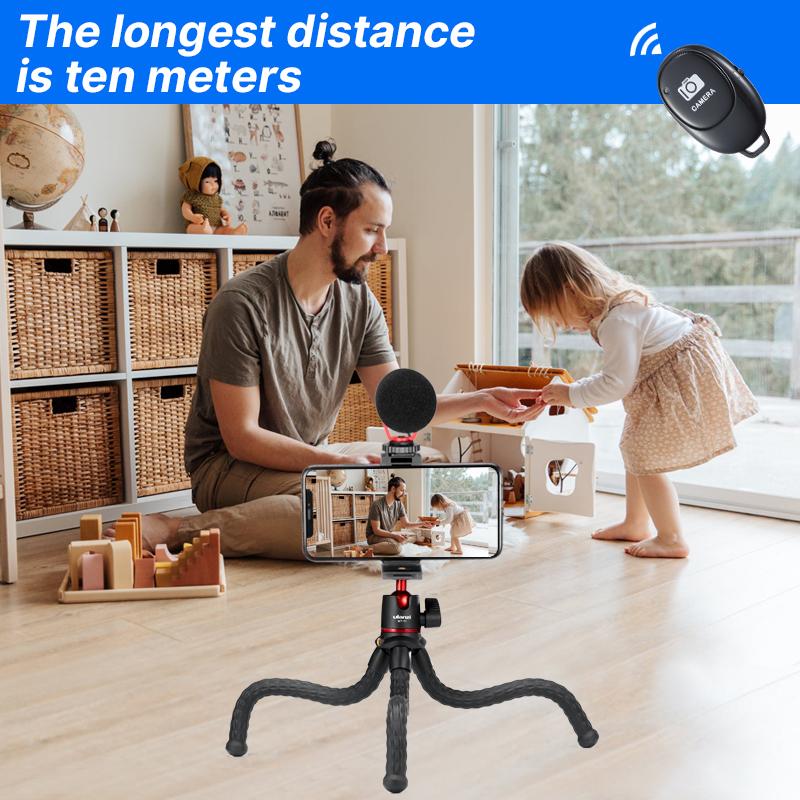 Ulanzi MT-11 Chân máy bạch tuộc linh hoạt Điện thoại thông minh DSLR SLR Vlog Chân máy du lịch Di động Chân máy 2 trong 1 Mở rộng cánh tay ma thuật vít 1/4 Màu sắc: Thêm Bluetooth