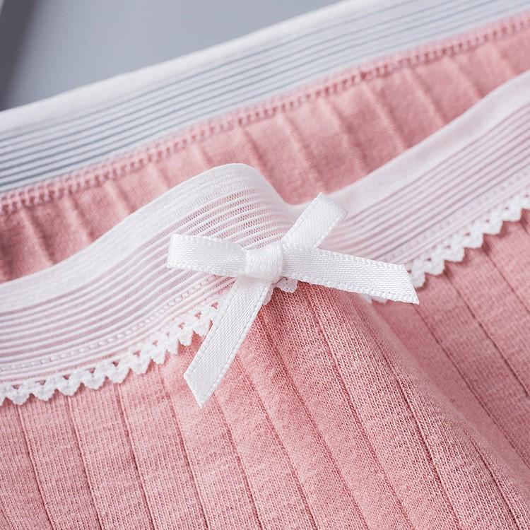 Quần Lót Cotton Tăm Viền Ren xuất Nhật QL06