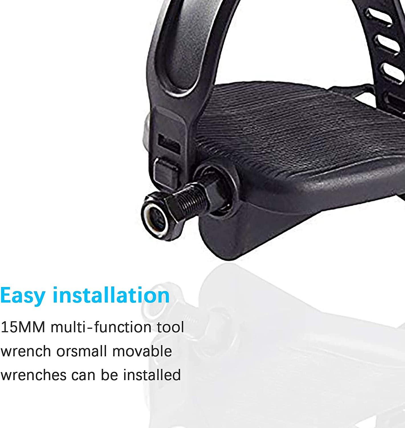 1 cặp bàn đạp xe đạp căn hộ với dây đai cho xe đạp không trượt đứng yên-1/2 inch