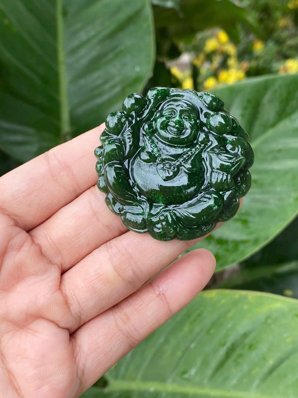 Mặt dây chuyền ngọc bích phật di lặc, mặt dây chuyền ngọc bích|phongthuygiaphat