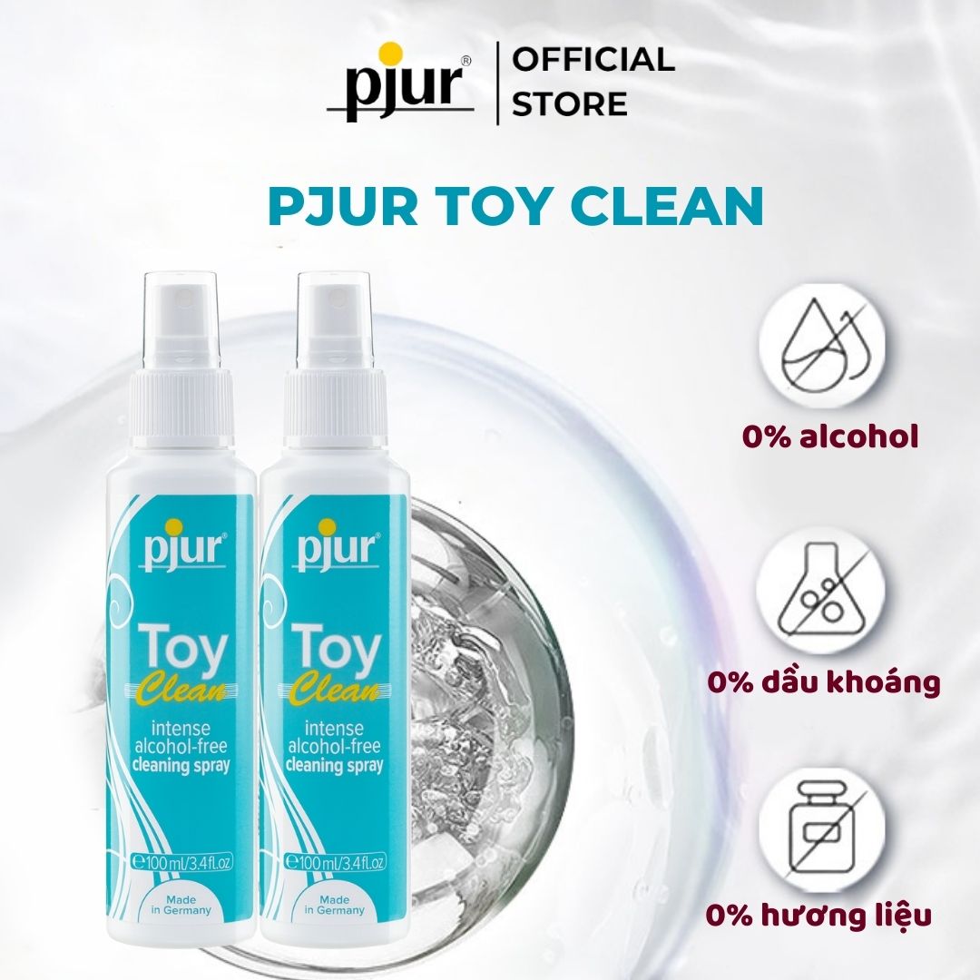 Xịt vệ sinh đồ chơi Pjur Toy Clean 100ml sạch sâu không chứa cồn không hương liệu tránh kích ứng gây mẫn cảm cho da