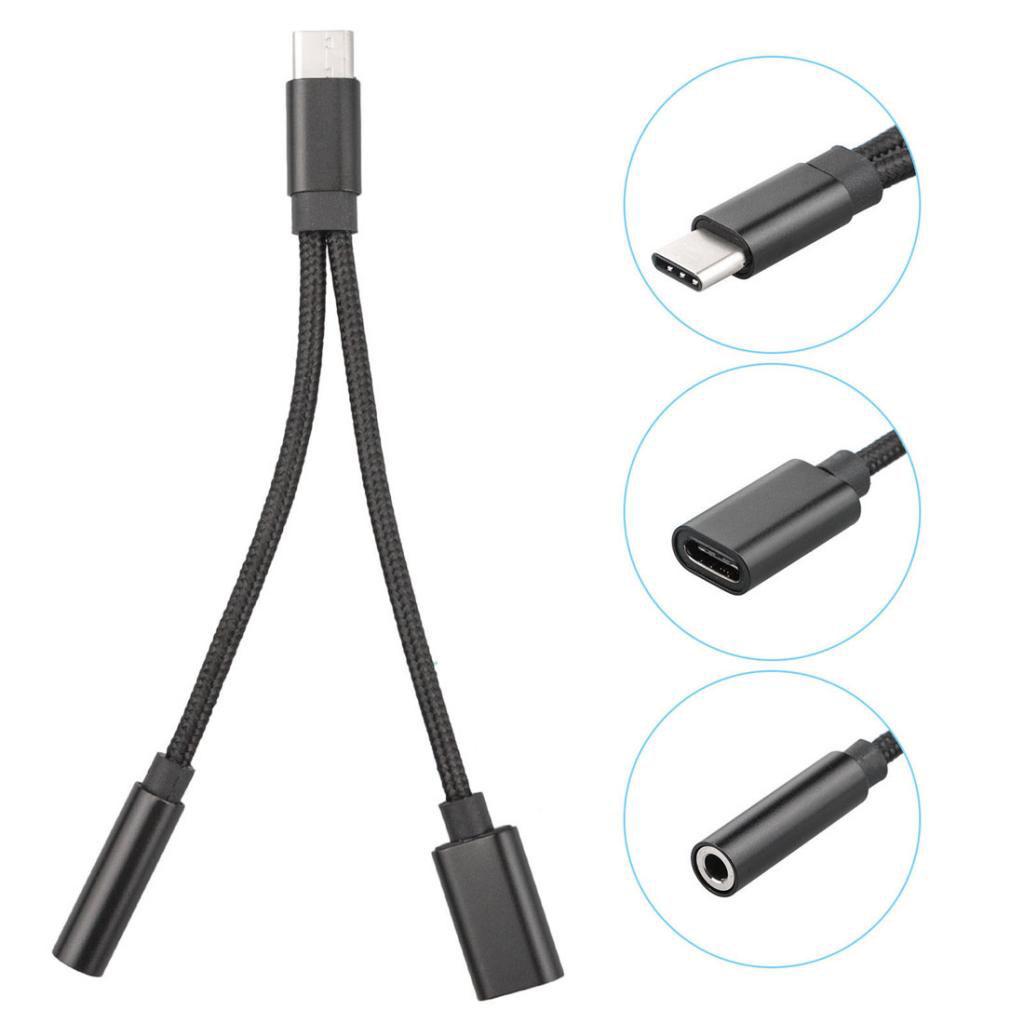 Type C To 3.5 Mm And Charger 2 In1 Headphone Audio Jack USB C