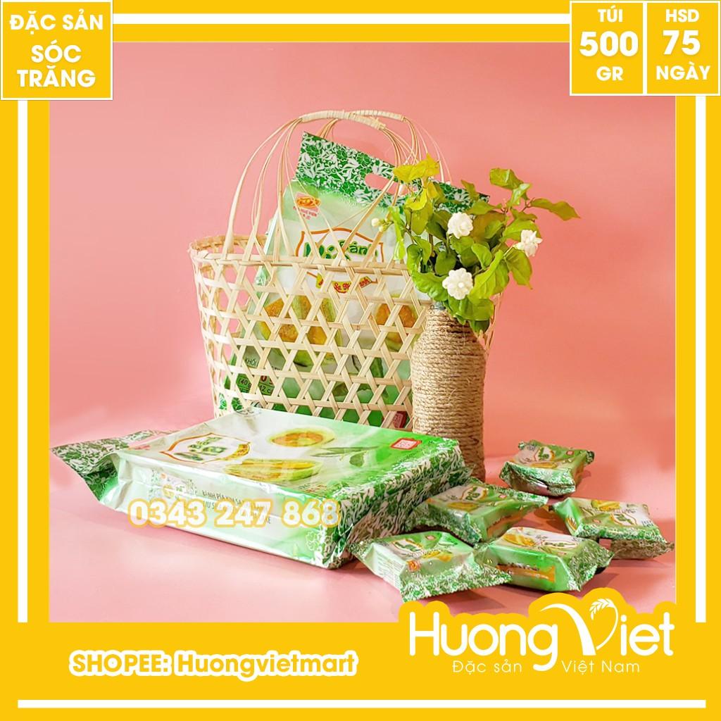 Bánh pía kim sa trà xanh tan chảy 500g, bánh pía Tân Huê Viên Sóc Trăng không sầu riêng