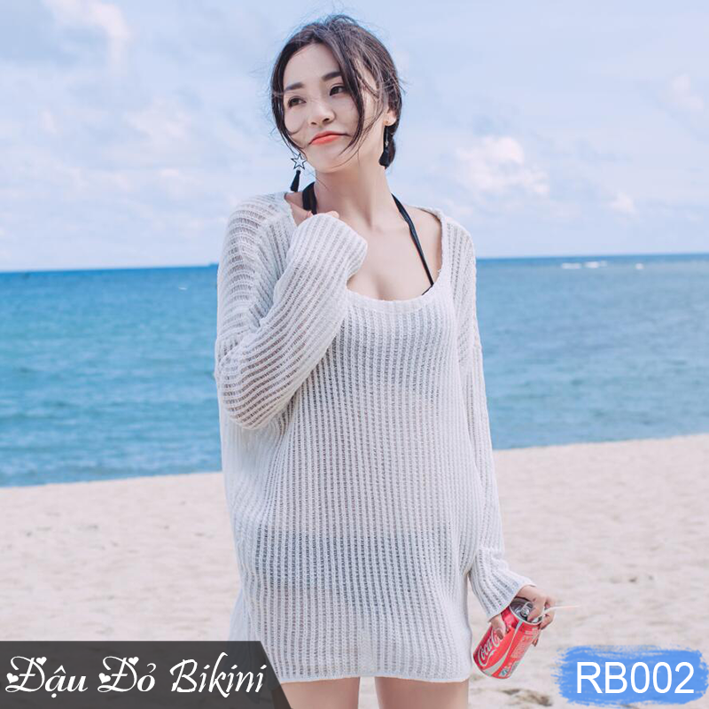 Áo lưới đi biển sexy, diện cùng bikini, áo tắm hoặc croptop cực xinh, dáng chui cổ rộng quyến rũ, chất đẹp dầy dặn | RB002