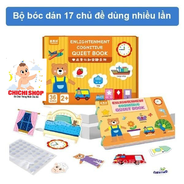 Học Liệu Bóc Dán Thông Minh 17 Chủ Đề, Đồ Chơi Giáo Dục Sớm Cho Bé