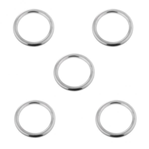 5-7pack 5 Pieces Smooth Welded Polished Boat Marine Stainless Steel O Ring 3 x - 5 Pcs