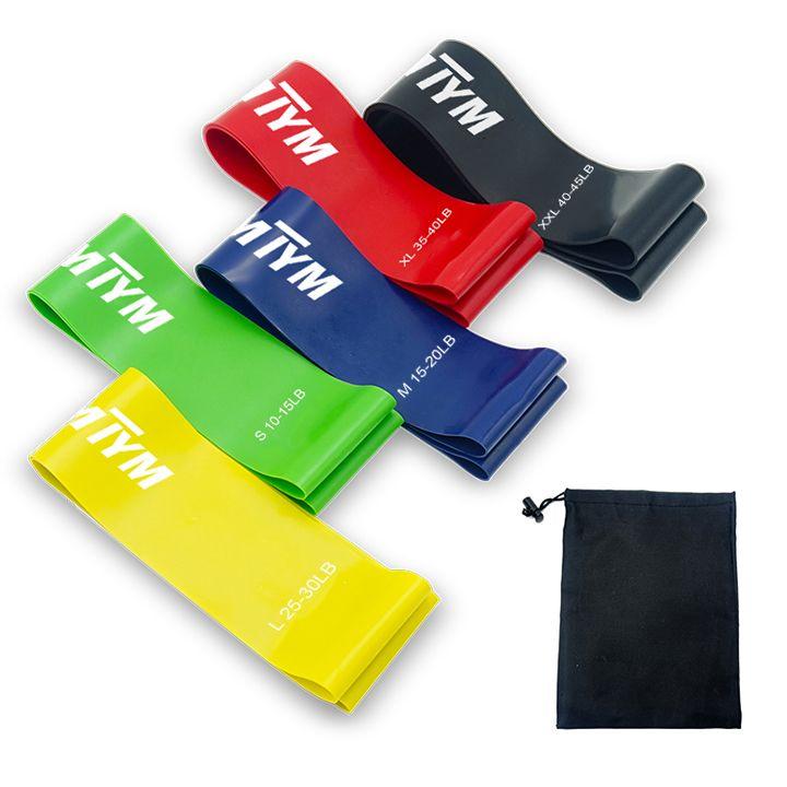 Dây kháng lực tập gym mini band, dây tập đa năng tay chân mông đùi tại nhà Tym Tym Mini Band ( bộ 5 dây