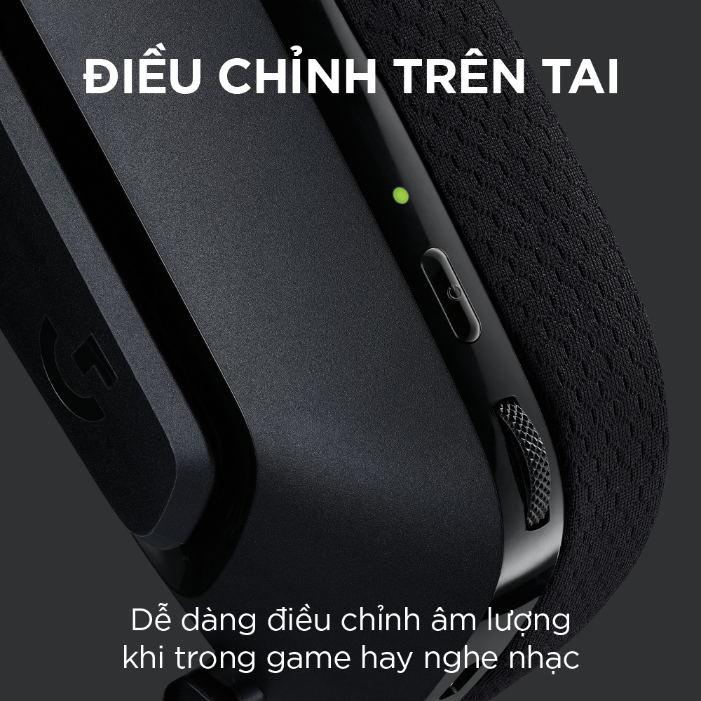 Tai nghe game không dây Lightspeed Logitech G535  - Trọng lượng nhẹ, âm thanh nổi, tương thích PC, PS4, PS5, Mic gấp để tắt tiếng - Hàng chính hãng