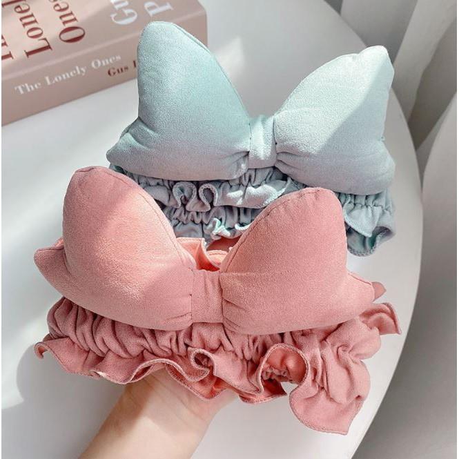 Băng Đô bờm tóc Rửa mặt Hình Nơ chất liệu co giãn mềm mịn, kiểu dáng màu sắc dễ thương