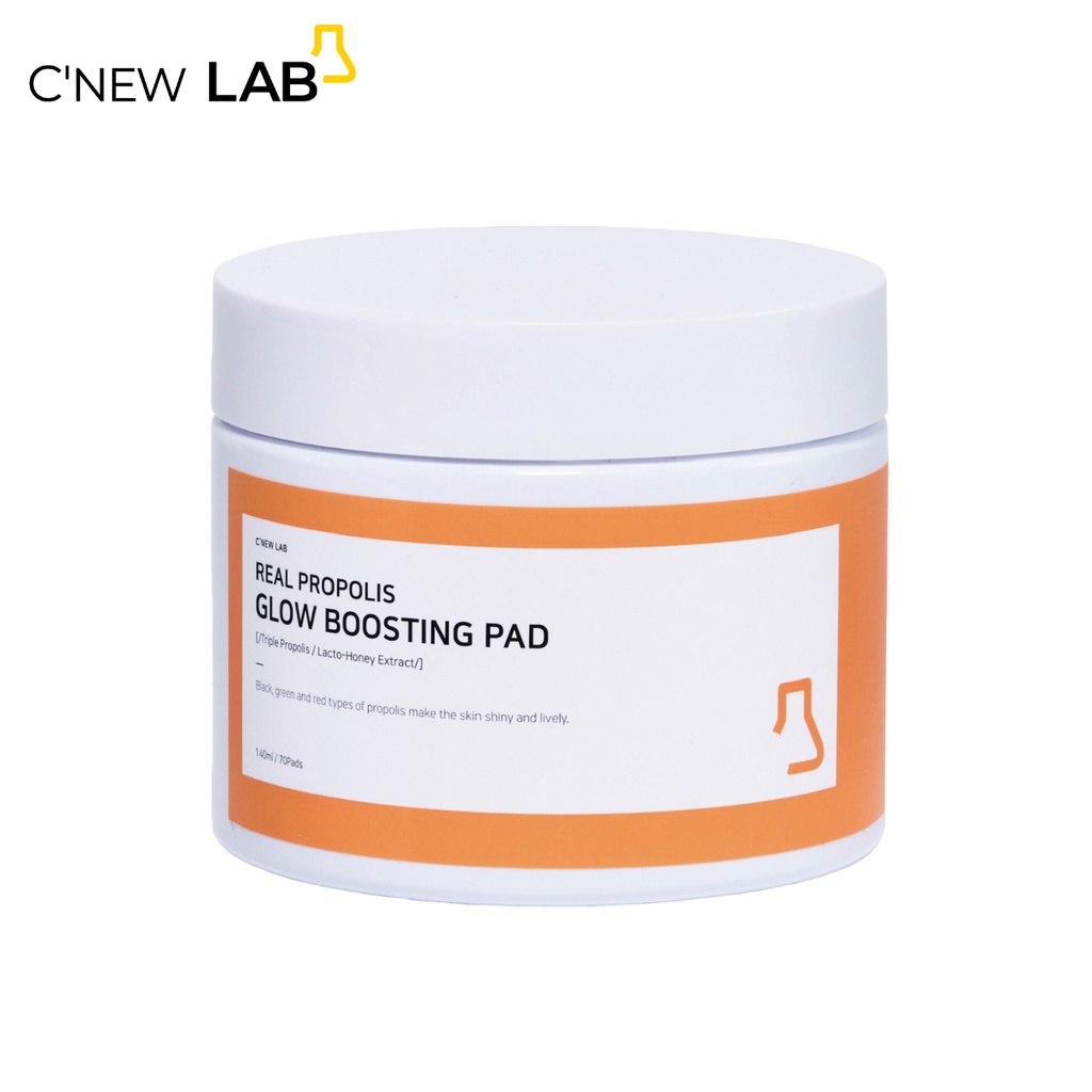 Bông Dưỡng Sáng Da Real Propolis Glow Boosting Pad C'NEW LAB Ngừa Nhăn Da Và Làm Sáng Da 140ml