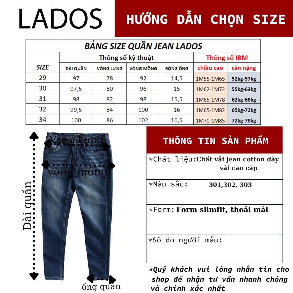 Quần Jean Nam Cao Cấp Lados 4064 - Chất dày mềm, co giãn tốt, Slimfit