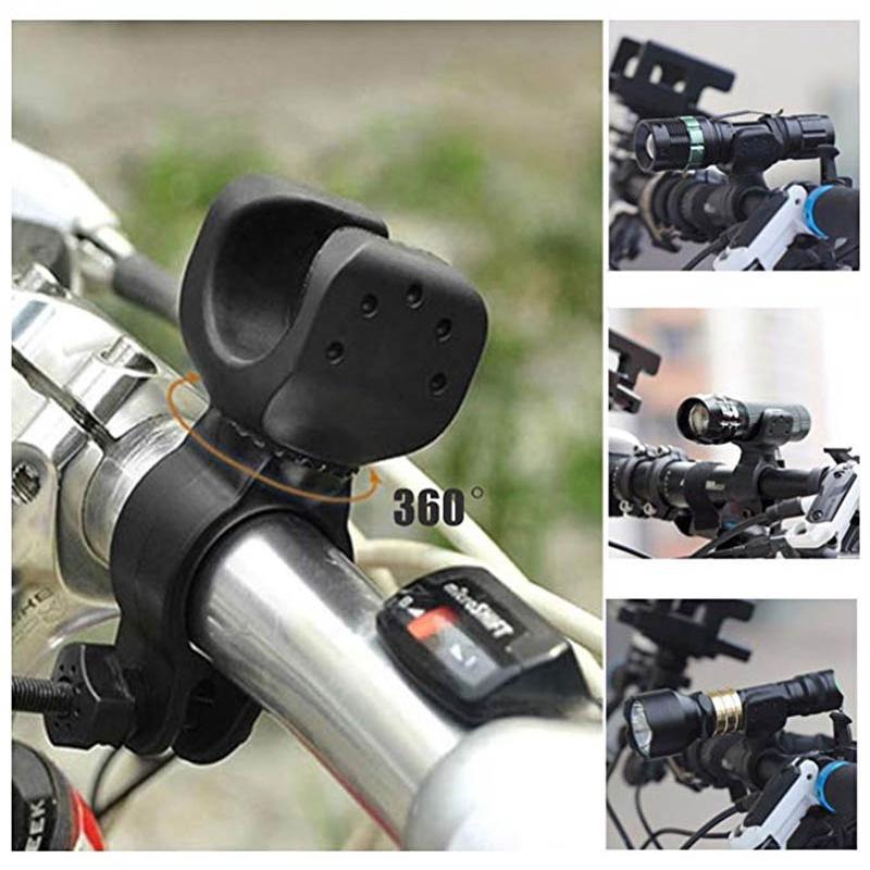 Giá Đỡ Đèn Pin Xoay 360 Độ Kèm Cao Su Chống Trượt Gắn Xe Đạp