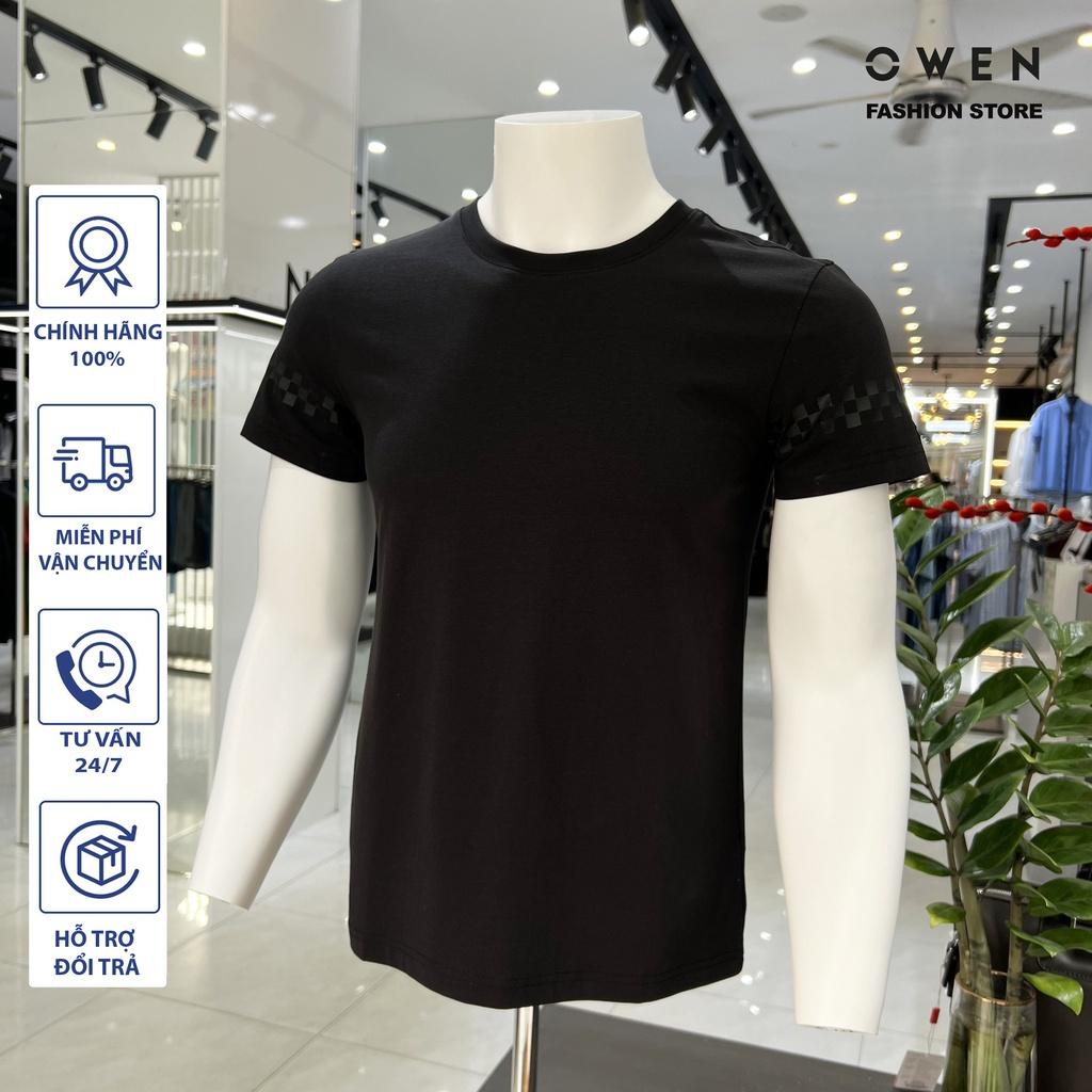 Áo Thun owen, áo Tshirt nam màu đen trơn co dãn thoáng mát Mã TSN220294