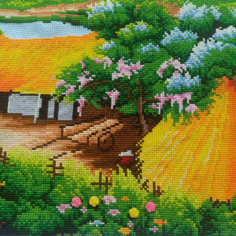 Tranh Thêu Phong Cảnh Làng Quê LV3310