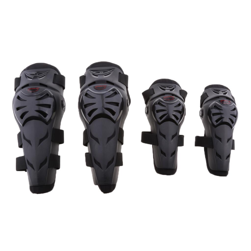 4Pieces Motorcycle Motocross Cycling Elbow and Knee Pads Protector Guard Armors Set Black