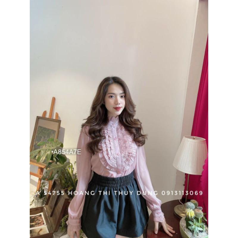 ÁO SƠ MI VOAN TƠ BÈO CỔ TRỤ