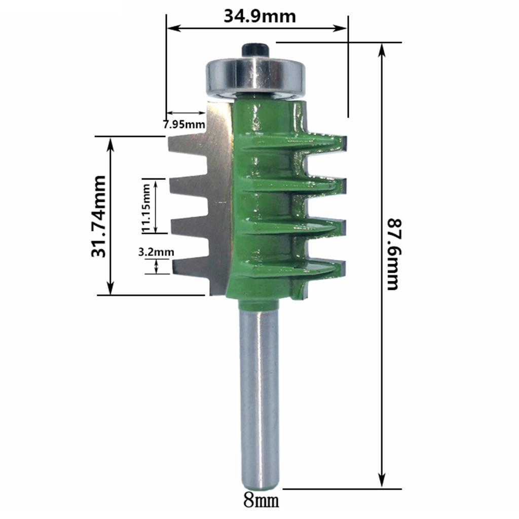 Woodworking Cutter with 8mm Carbide Shank Interlocking