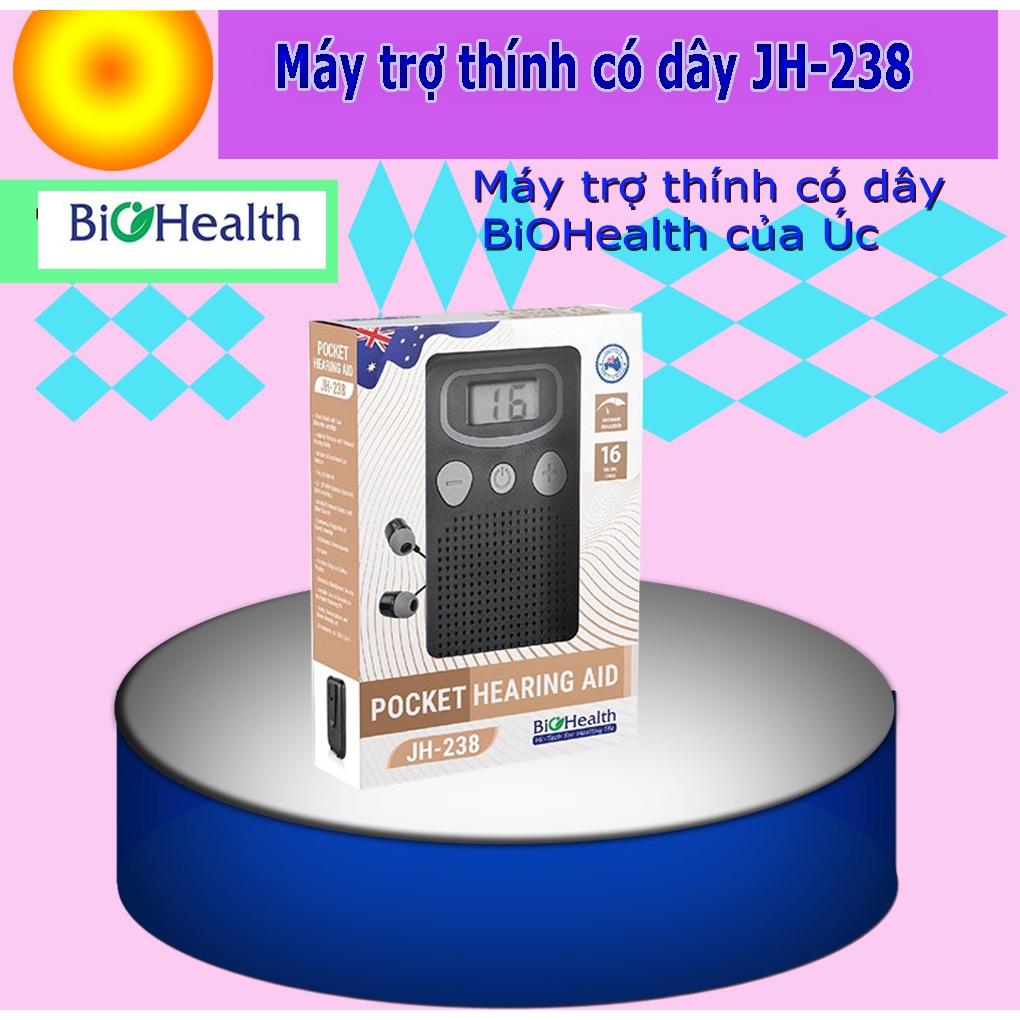 BẢO HÀNH 1 NĂM - MÁY TRỢ THÍNH Bỏ Túi Có Dây Biohealth JH-238 - Máy Điếc, Tai Nghe Trợ Thính Cho Người Già