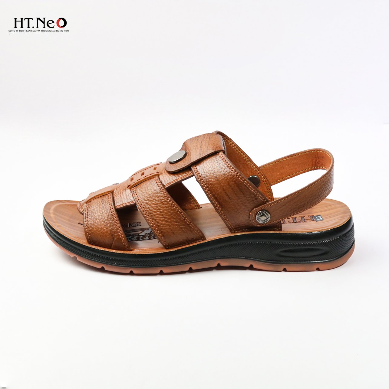 Sandal nam đế cao - Sandal nam HT.NEO 100% da bò tự nhiên, kiểu dáng và màu sắc nổi bật, quai da siêu bền chắc SD96 ):