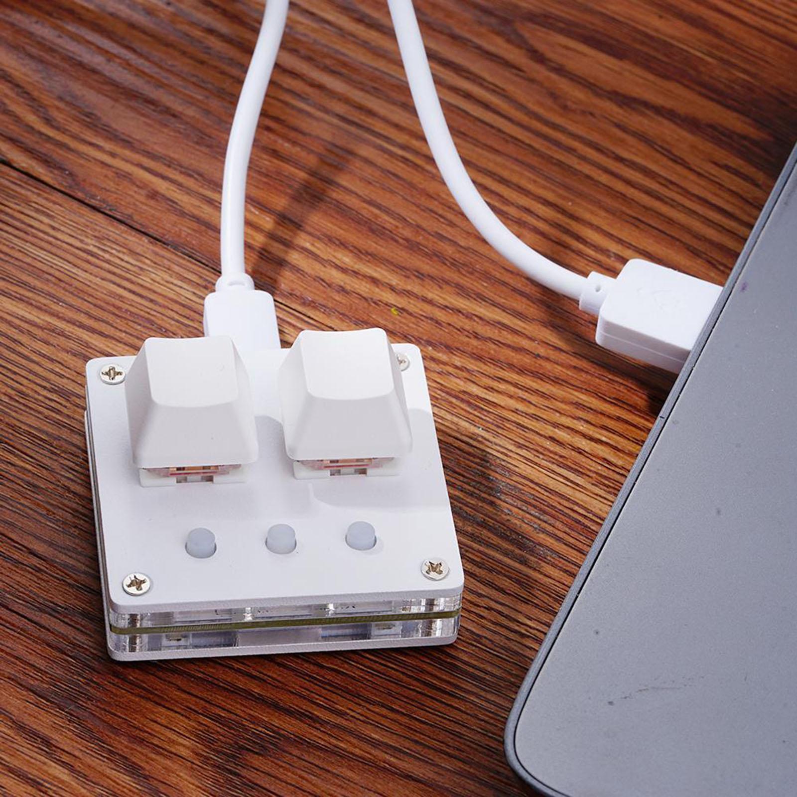 USB Wired 2 Key Keypad Windows Android Laptop Blue Switch