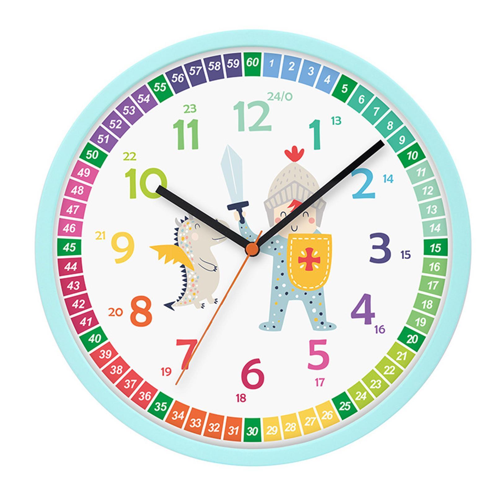 10" Analog Clock for Kids Teaching Clock Silent for Kids School Home Teachers Living Room