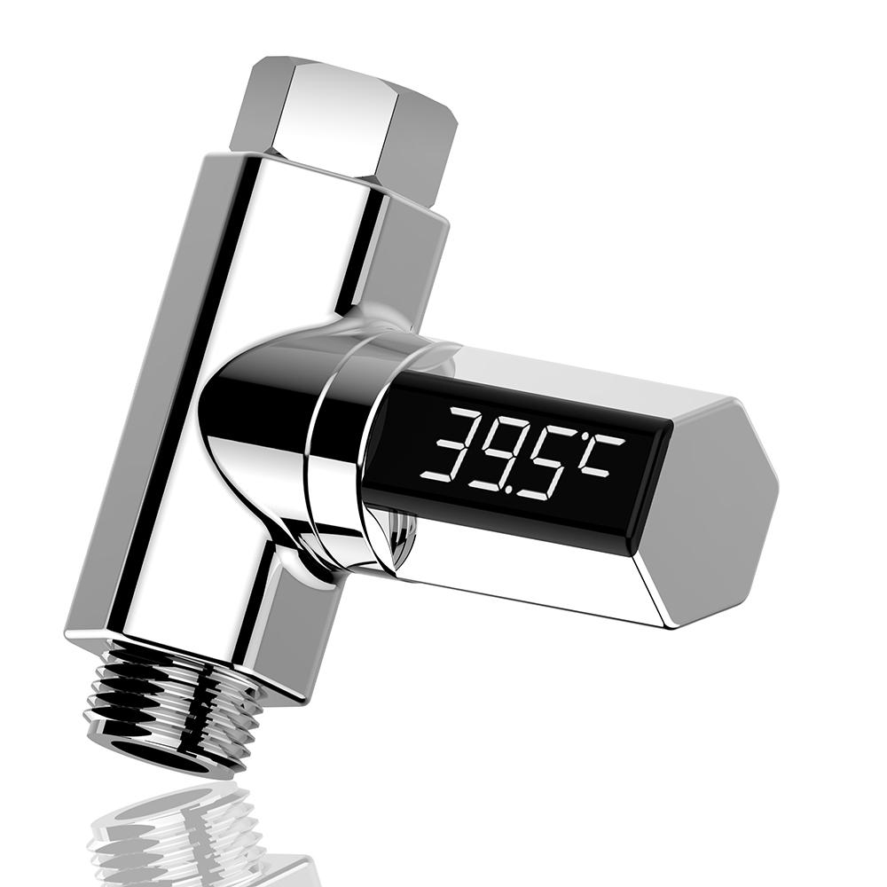 Đồng hồ đo nhiệt độ nước Màn hình LED Sử dụng áp lực nước để tạo ra dòng điện, không cần pin