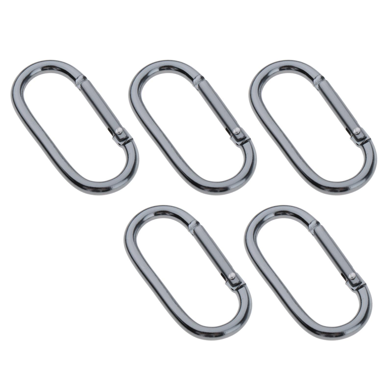 2x5Pcs/set D Shaped Aluminum Alloy Climbing Buckle Key Carabiner Clip  Tool