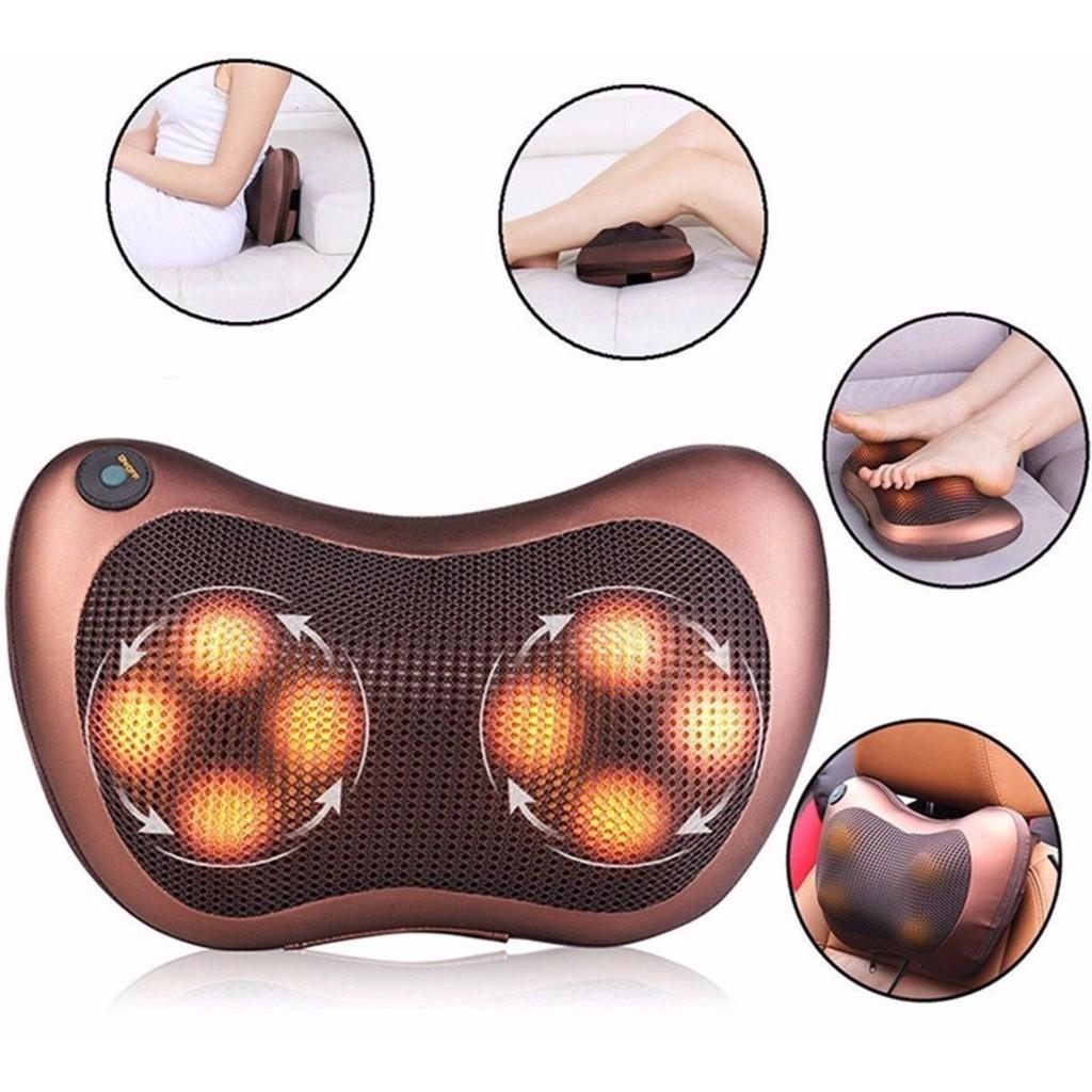 Gối Massage Hồng Ngoại 8 Bi - Giải Tỏa Căng Thẳng - Hỗ Trợ Điều Trị Đau Lưng - Cột Sống