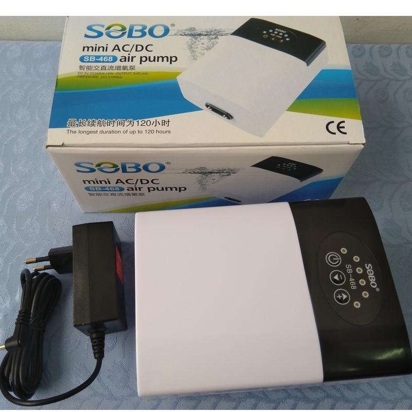 Máy Sủi Khí Oxy Tích Điện Sobo 2 Vòi SB-468