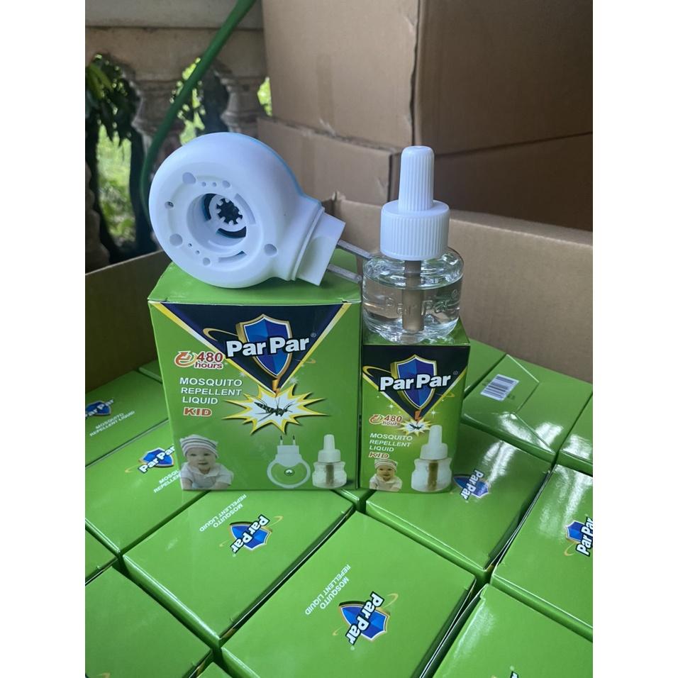 Máy đuổi muỗi CẮM LIỀN Ổ ĐIỆN xông tinh dầu parpar vỏ xanh 480h