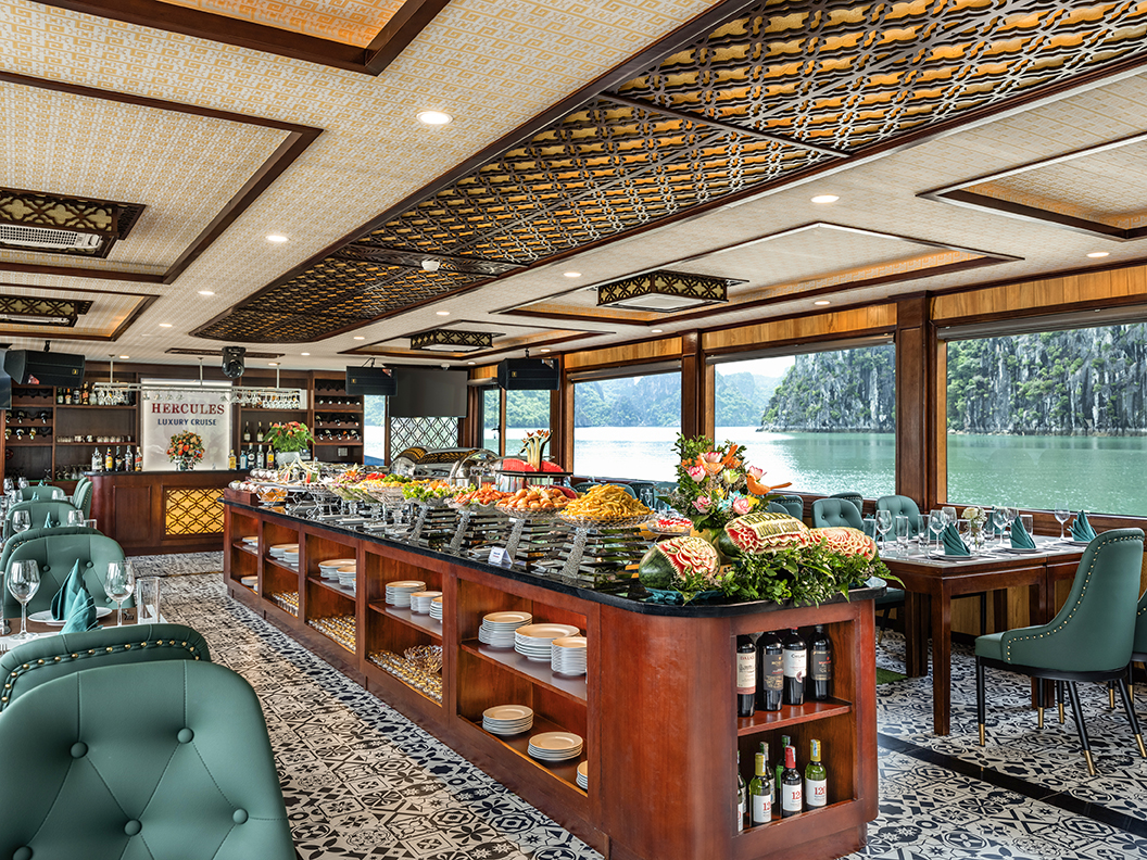 Tour du thuyền Hercules 5 sao thăm vịnh Hạ Long 6 tiếng - Full dịch vụ xe đưa đón - Ăn trưa Buffet - Miễn phí chèo Kayak