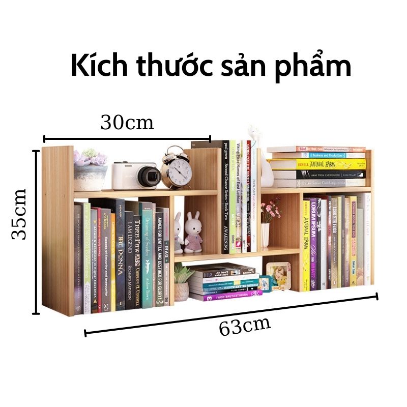 Kệ Sách Gỗ MDF Phủ Melanin Siêu Đẹp Để Bàn Đa Năng Điều Chỉnh Được Kích Thước Dễ Dàng Lắp Ghép Được Chọn Màu