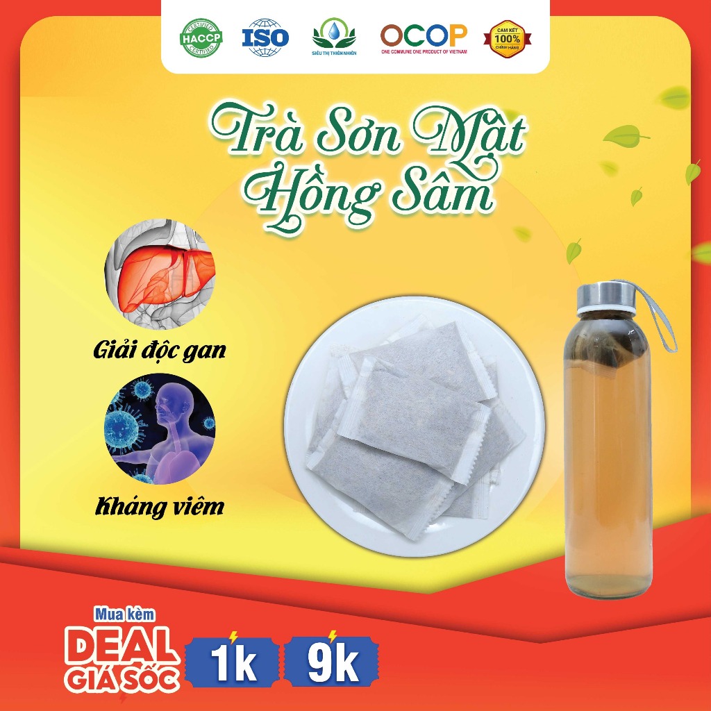 Trà Sơn Mật Hồng Sâm Hộp 30 Túi Lọc Giúp Ăn Khoẻ Ngủ Ngon, Ổn Định Đường Huyết Của Siêu Thị Thiên Nhiên