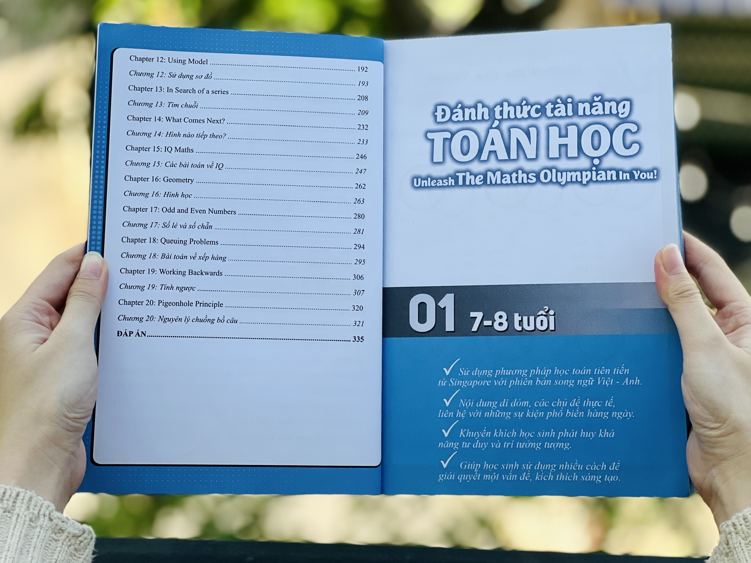 Sách Đánh thức tài năng toán học 1 và 2 - Sách Tham Khảo Kiến Thức Toán Học Lớp 1 Đến Lớp 3 ( Bộ 2 Cuốn, Sách Song Ngữ Anh Việt ) - Á Châu Books, bìa cứng in màu