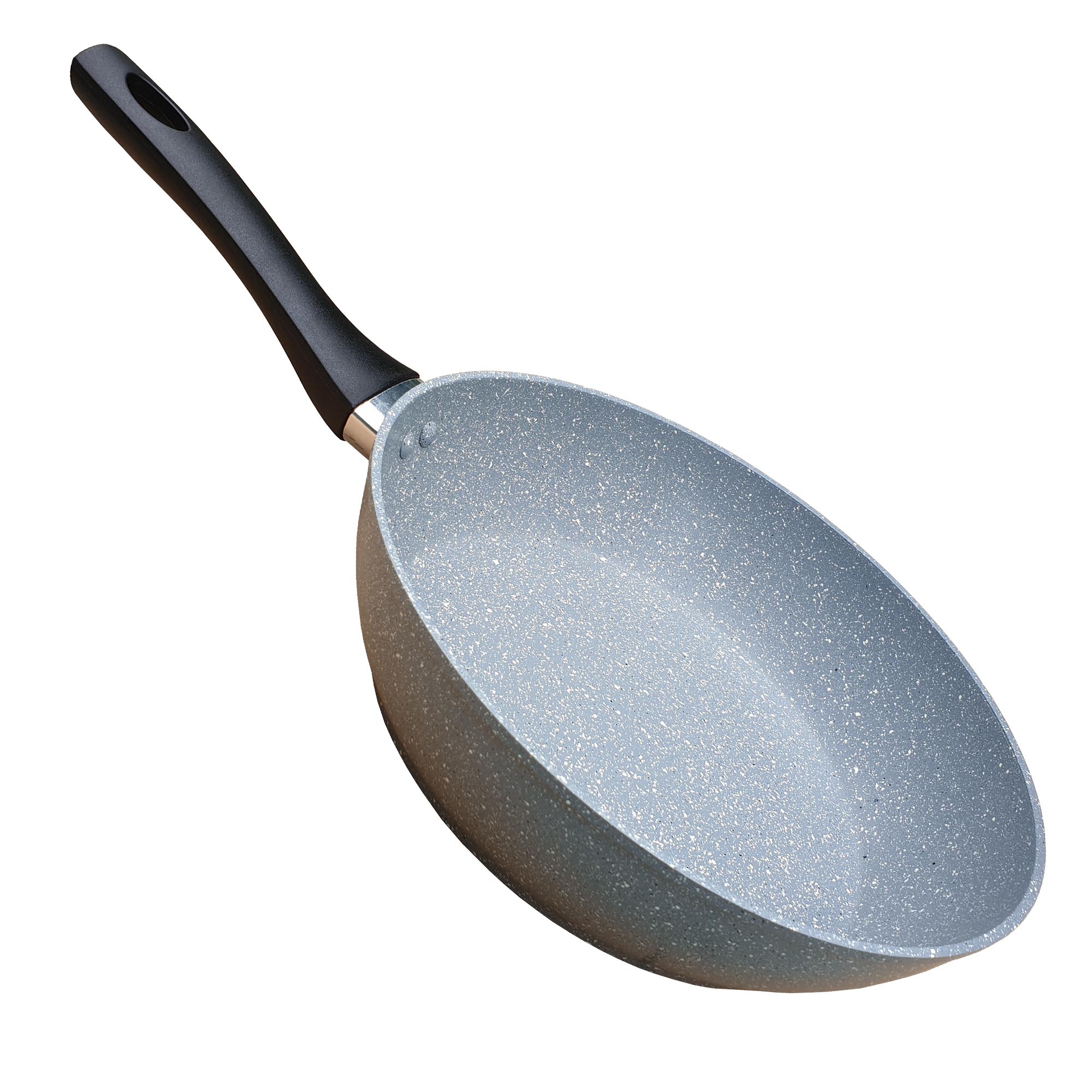 Chảo vân đá chống dính đáy từ sâu lòng GREEN COOK GCP02-26IHB 26 cm tay cầm chịu nhiệt màu đen - Hàng chính hãng