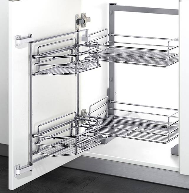 Kệ Để Đồ Khô HIGOLD 2 Tầng 4 Rổ Inox SS304 Cho Tủ Bếp Dưới