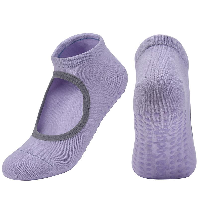 6 Màu sắc kích thước lớn Phụ nữ Chất lượng cao Pilates vớ chống trượt qua lưng Yoga Ballet Sports Ballet Sports cho phòng tập thể dục thể dục Color: random color 1pair