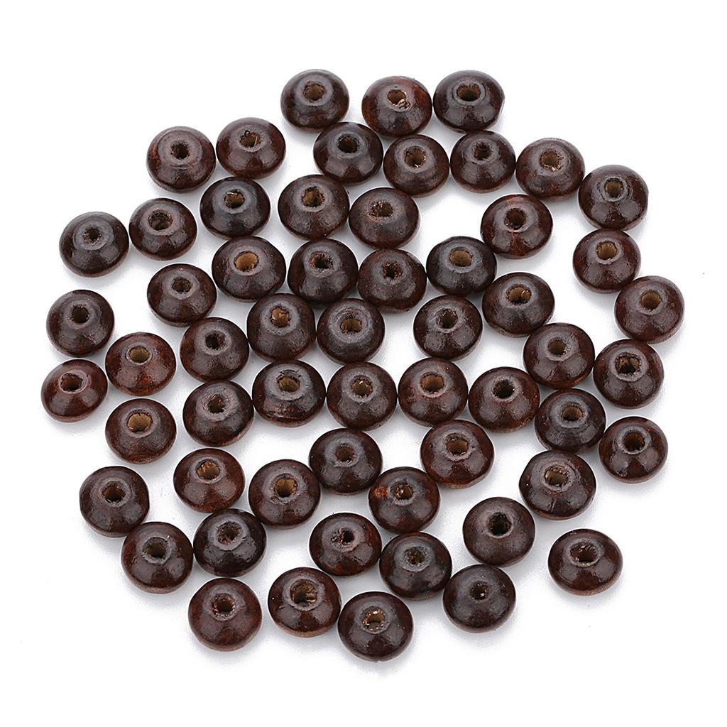 300Pack Natural Abacus Wooden Spacer Beads DIY Macrame Jewelry Charms Crafts